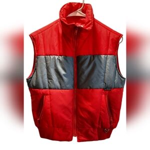 Obermeyer Vest Kids 12 Red Black Puffer Vintage Outdoor Sporty Casual